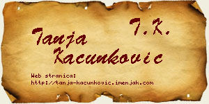 Tanja Kačunković vizit kartica